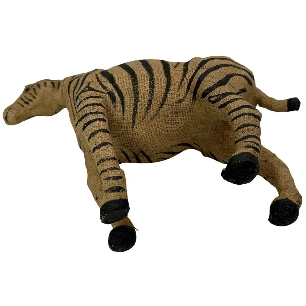 Burlap Fabric Zebra Figurine 17